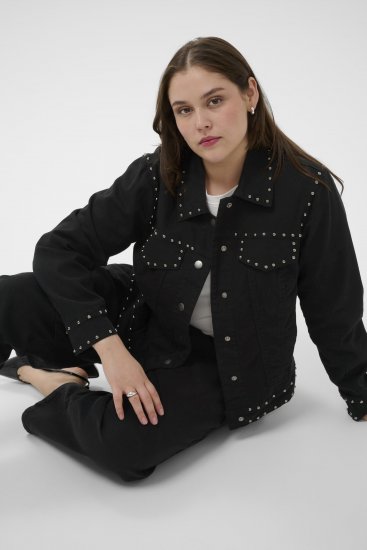 Kaffe Curve Brenn Twill Jacket Washed Black - Džinsu jakas - 