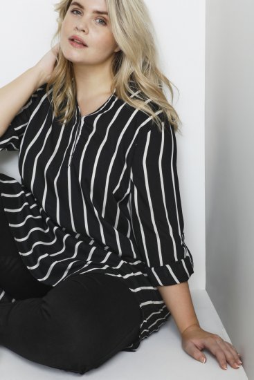 Kaffe Curve Milana Shirt Kleita Melns / Chalk svītra - Kleitas - 