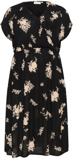 Kaffe Curve Jenna Kleita Melns/Brown Flower apdruka - Kleitas - 