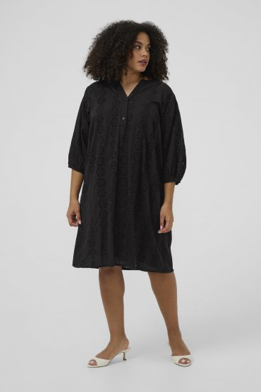 Kaffe Curve Dina Dress Black Deep - Midi kleitas - 