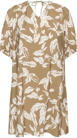 Kaffe Curve Marla Dress Oak Chalk Leaf - Midi kleitas - 