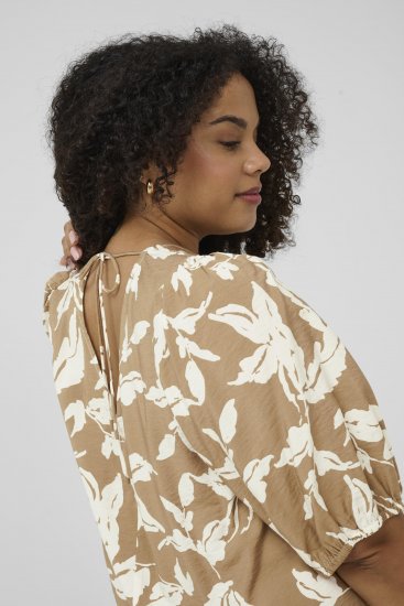 Kaffe Curve Marla Dress Oak Chalk Leaf - Midi kleitas - 