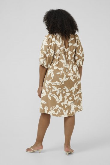 Kaffe Curve Marla Dress Oak Chalk Leaf - Midi kleitas - 