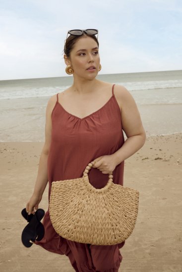 Kaffe Curve Emilia Dress Henna Brown - Maxi kleitas - 