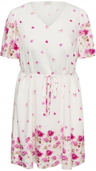 Kaffe Curve Rosa Mini Dress White Rose Border Flower - Mini kleitas - 