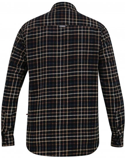 D555 Destin Checked Long Sleeve Shirt Black/Tan Check - Krekli ar garām piedurknēm - 