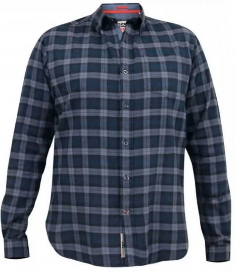 D555 Luton Checked Flanell Shirt Navy - Krekli - Krekli - 2XL-8XL