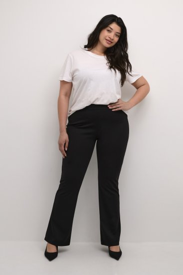 Kaffe Curve Jenna Plati legingi Dziļi melna - Džinsi & Bikses Lielos Izmēros – Plus Size - 