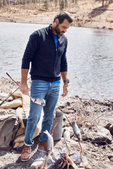 JP1880 Cardigan Knitted with Zipper Navy - Džemperi un džemperi ar kapuci - Džemperi - 2XL-14XL