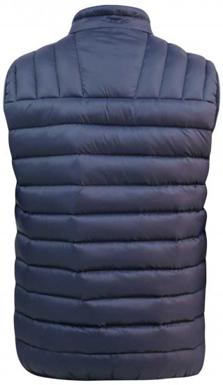 D555 WICKHAM 1 Puffer Gilet with Burgundy Lining Navy - Vestes - Vestes lielos izmēros