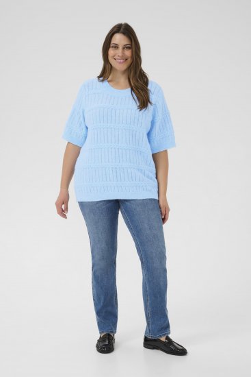 Kaffe Curve Minia Pullover Powder Blue Melange - Adīti džemperi - 
