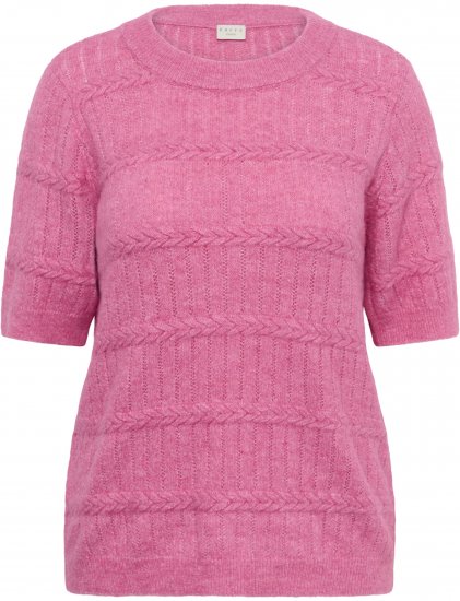 Kaffe Curve Minia Pullover Pink Power Melange - Adīti džemperi - 