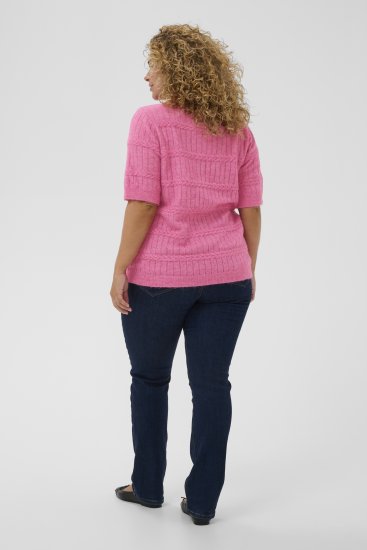 Kaffe Curve Minia Pullover Pink Power Melange - Adīti džemperi - 