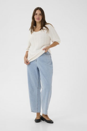 Kaffe Curve Lotia Pullover Chalk - Adīti džemperi - 