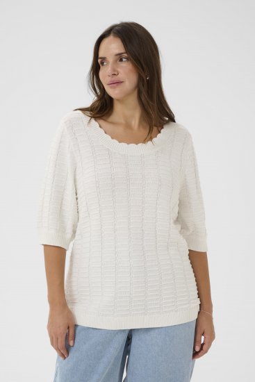 Kaffe Curve Lotia Pullover Chalk - Adīti džemperi - 