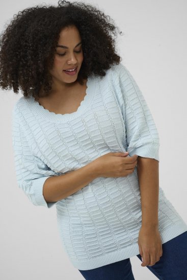 Kaffe Curve Lotia Pullover Nantucket Breeze Blue - Adīti džemperi - 