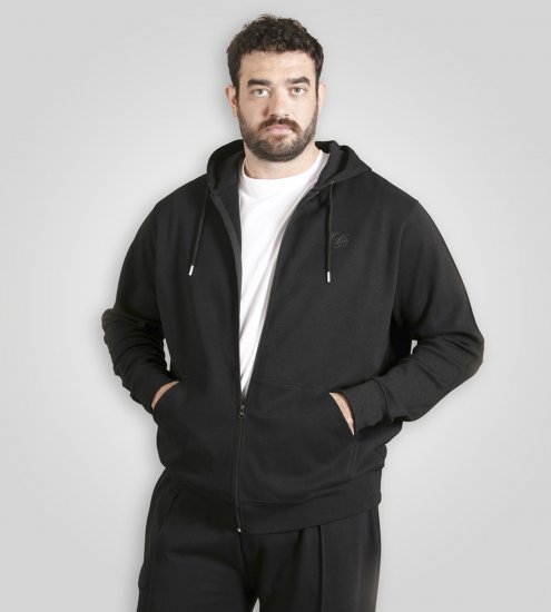 Duke Kenilworth Pin Tuck Sleeves Zip Through Hoodie Dark Navy TALL - TALL džemperi - 