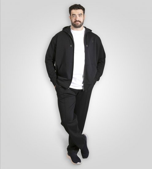 Duke Kenilworth Pin Tuck Sleeves Zip Through Hoodie Dark Navy TALL - TALL džemperi - 