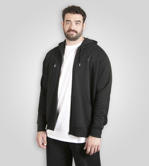 Duke Kenilworth Pin Tuck Sleeves Zip Through Hoodie Dark Navy TALL - TALL džemperi - 
