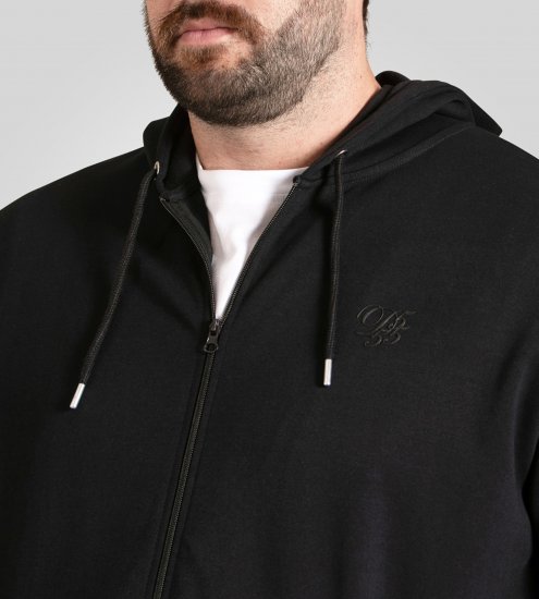 Duke Kenilworth Pin Tuck Sleeves Zip Through Hoodie Dark Navy TALL - TALL džemperi - 