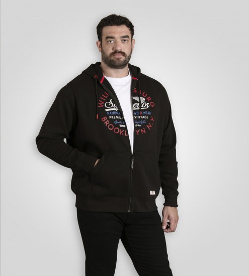 Duke Southampton Brooklyn Chest Print Full Zip Hoodie Black - Džemperi un džemperi ar kapuci - Džemperi - 2XL-14XL