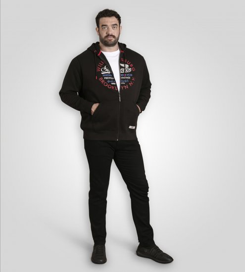 Duke Southampton Brooklyn Chest Print Full Zip Hoodie Black - Džemperi un džemperi ar kapuci - Džemperi - 2XL-14XL