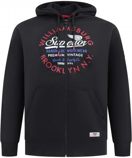 Duke Southampton Brooklyn Chest Print Full Zip Hoodie Black - Džemperi un džemperi ar kapuci - Džemperi - 2XL-14XL