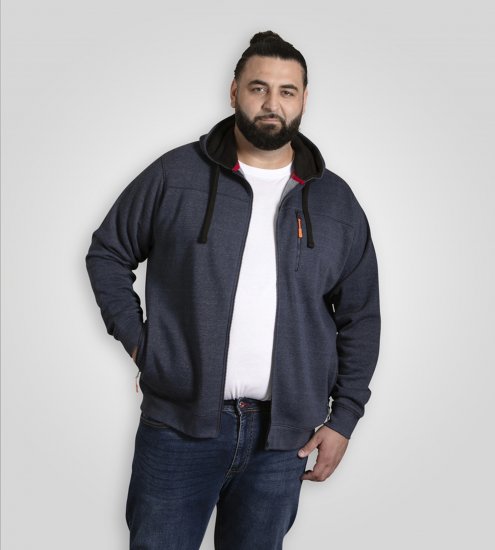 D555 Mansfield Hoodie with Zipper Navy - Džemperi un džemperi ar kapuci - Džemperi - 2XL-14XL
