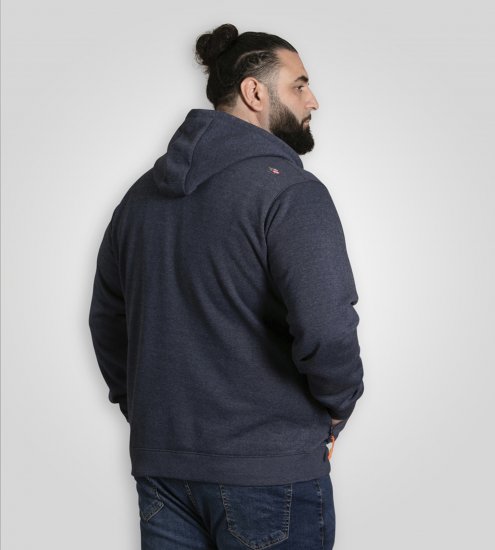 D555 Mansfield Hoodie with Zipper Navy - Džemperi un džemperi ar kapuci - Džemperi - 2XL-14XL