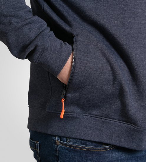 D555 Mansfield Hoodie with Zipper Navy - Džemperi un džemperi ar kapuci - Džemperi - 2XL-14XL