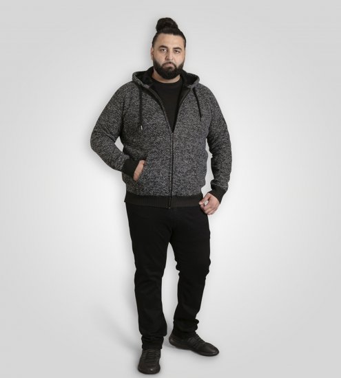 Duke Fareham Bonded Sherpa Lining Knitted Hoodie Grey - Džemperi un džemperi ar kapuci - Džemperi - 2XL-14XL