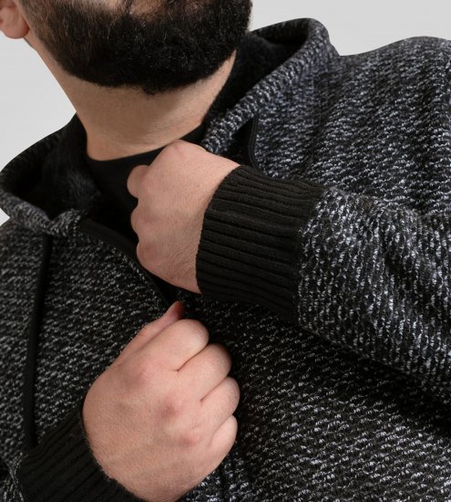 Duke Fareham Bonded Sherpa Lining Knitted Hoodie Grey - Džemperi un džemperi ar kapuci - Džemperi - 2XL-14XL