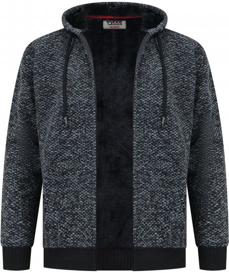 Duke Fareham Bonded Sherpa Lining Knitted Hoodie Grey - Džemperi un džemperi ar kapuci - Džemperi - 2XL-14XL