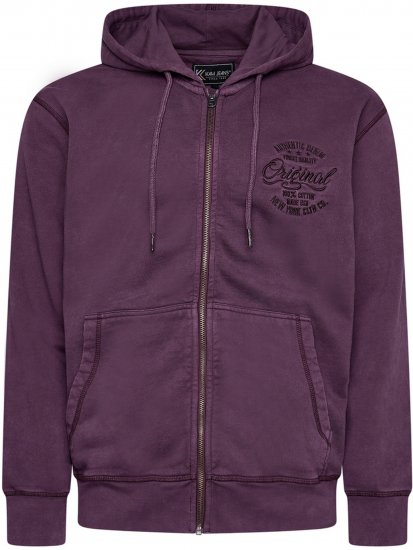 Kam Jeans 7082 Garment DYE with Zipper Hoodie Purple - Džemperi un džemperi ar kapuci - Džemperi - 2XL-14XL