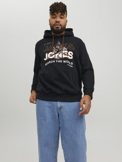 Jack & Jones Hunt Hoodie Black - Džemperi un džemperi ar kapuci - Džemperi - 2XL-14XL