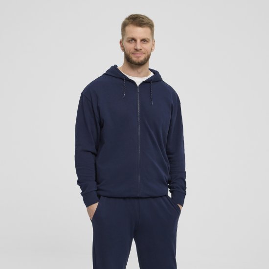 North Latitude Denim Hooded Full-Zip Sweatshirt Navy TALL - TALL džemperi - 