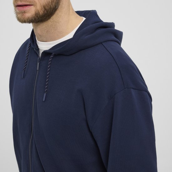 North Latitude Denim Hooded Full-Zip Sweatshirt Navy TALL - TALL džemperi - 