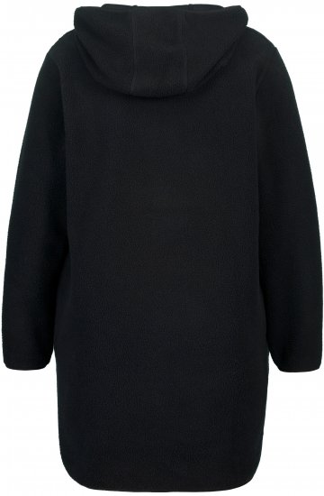 Ulla Popken Teddy Fleece Hooded Zip Neck Sweatshirt Black - Džemperi un džemperi ar kapuci - 
