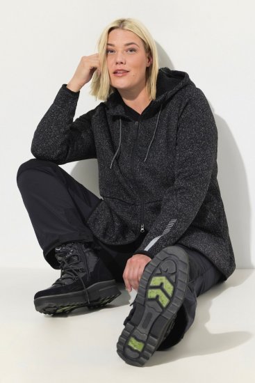 Ulla Popken Sweater Knit Fleece Hoodie Black - Džemperi un džemperi ar kapuci - Mīksti džemperi un jakas