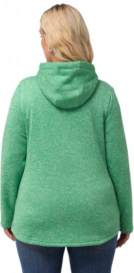 Ulla Popken Melange Knit Fleece Lined Hoodie Spring Green - Džemperi un džemperi ar kapuci - 