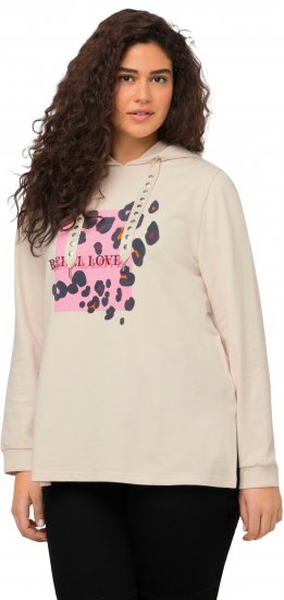 Ulla Popken REBEL LOVE Long Sleeve Graphic Hoodie Vanilla - Džemperi un džemperi ar kapuci - 
