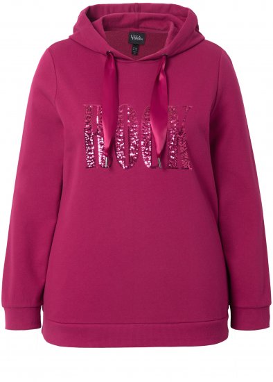 Ulla Popken Rock Sequined Hoodie Ruby - Džemperi un džemperi ar kapuci - 