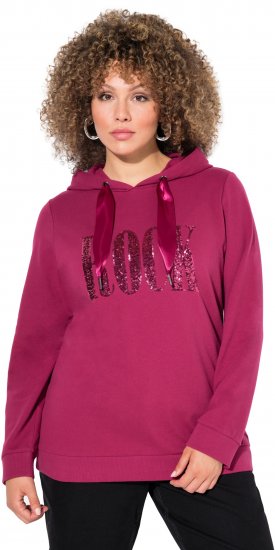 Ulla Popken Rock Sequined Hoodie Ruby - Džemperi un džemperi ar kapuci - 