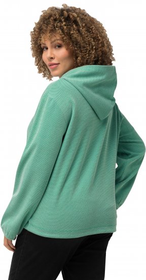 Ulla Popken Drawstring Hem Two-Tone Knit Hoodie Emerald Green - Džemperi un džemperi ar kapuci - 