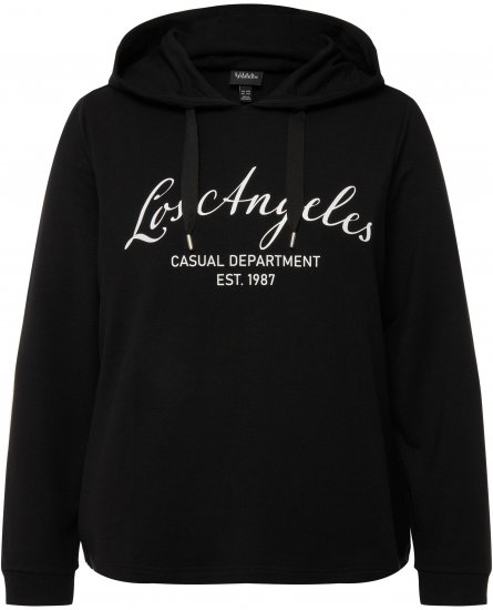 Ulla Popken City Name Graphic Hoodie Black - Džemperi un džemperi ar kapuci - 