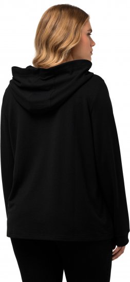 Ulla Popken City Name Graphic Hoodie Black - Džemperi un džemperi ar kapuci - 