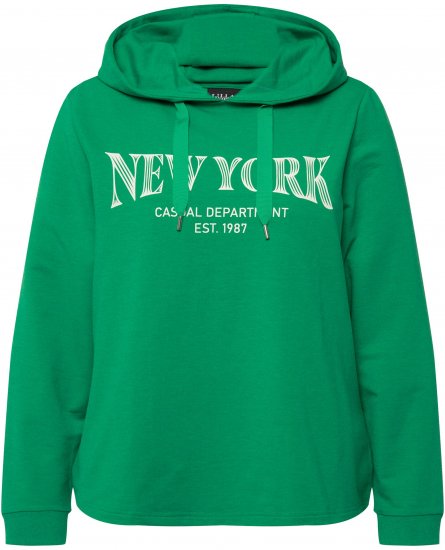 Ulla Popken City Name Graphic Hoodie Emerald Green - Džemperi un džemperi ar kapuci - 