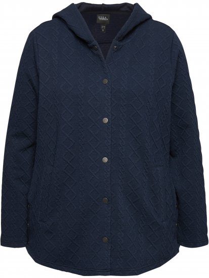 Ulla Popken Cable Knit Long Sleeve Hoodie Navy - Džemperi un džemperi ar kapuci - 