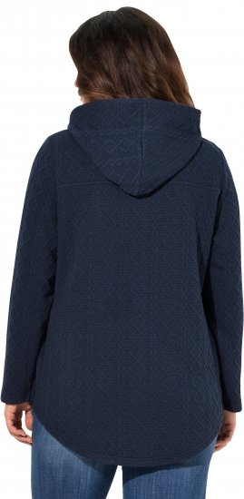 Ulla Popken Cable Knit Long Sleeve Hoodie Navy - Džemperi un džemperi ar kapuci - 
