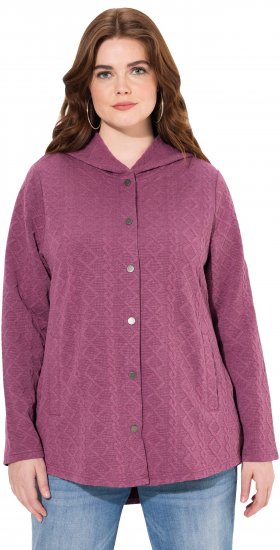 Ulla Popken Cable Knit Long Sleeve Hoodie Berry - Džemperi un džemperi ar kapuci - 
